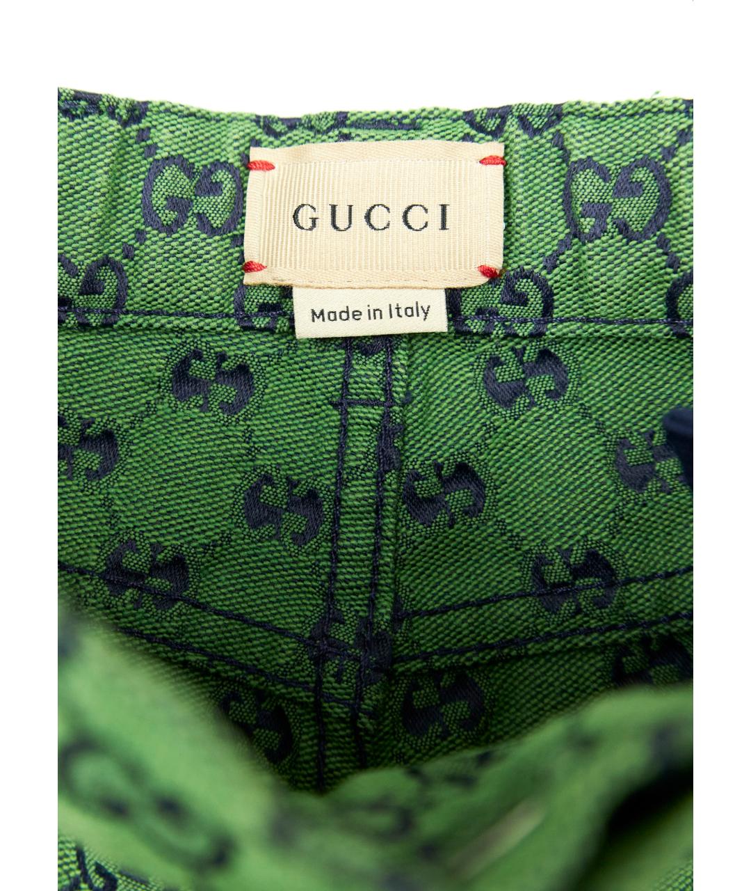 GUCCI Зеленые хлопковые брюки и шорты, фото 3