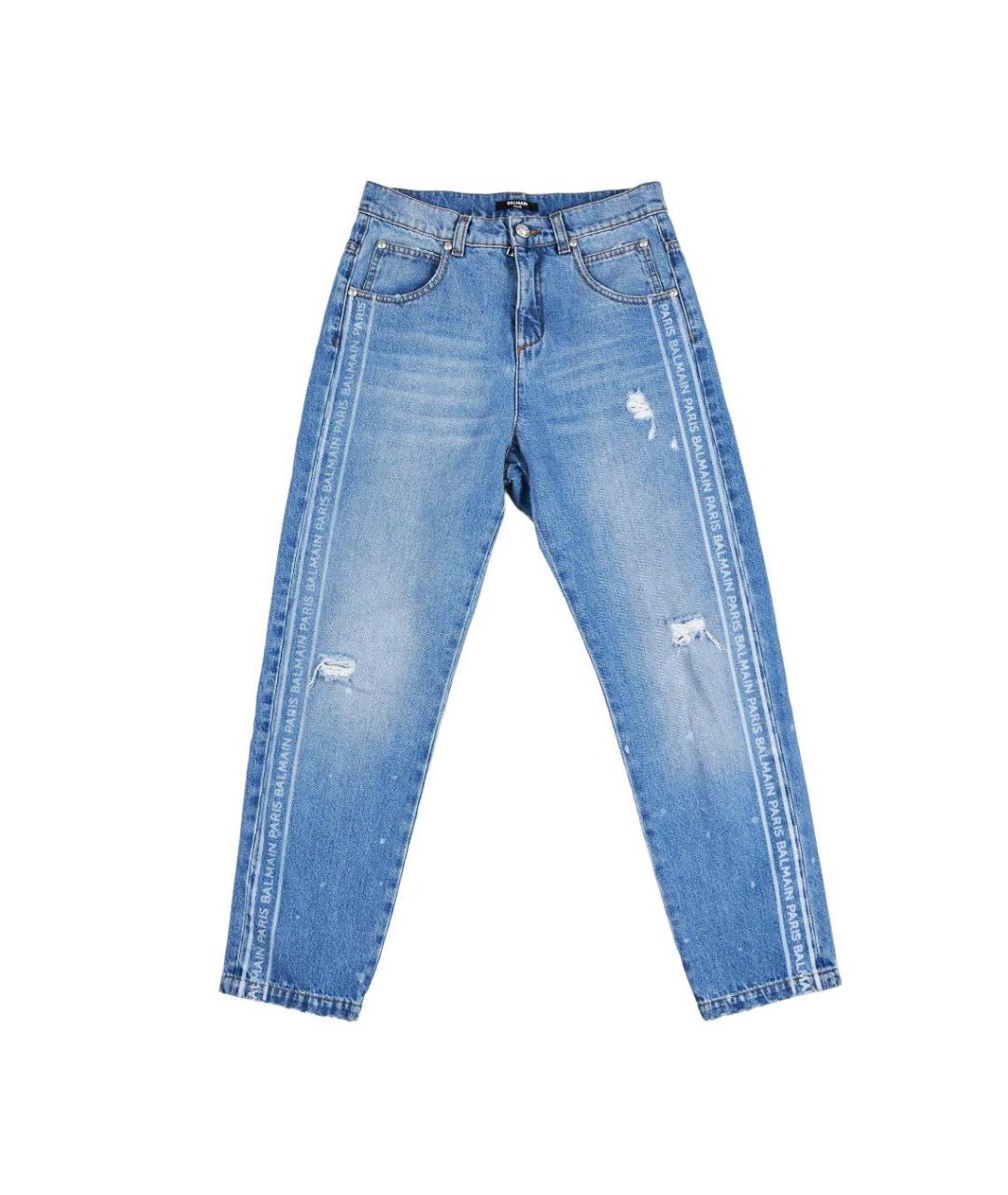 BALMAIN Голубые хлопковые детские джинсы, фото 1