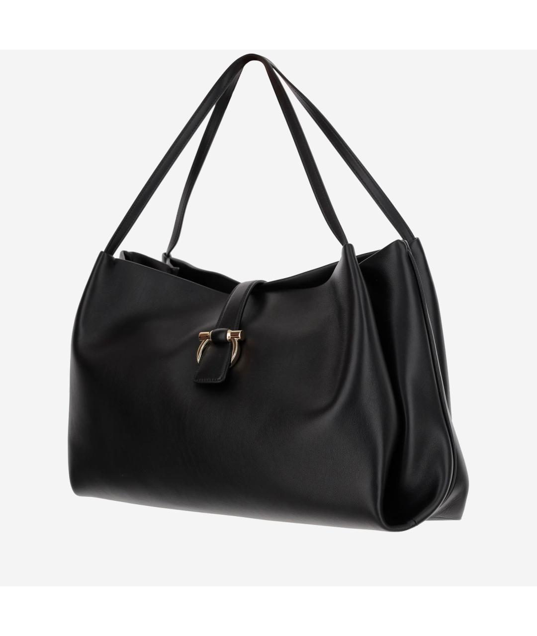 FERRAGAMO Черная кожаная сумка тоут, фото 2