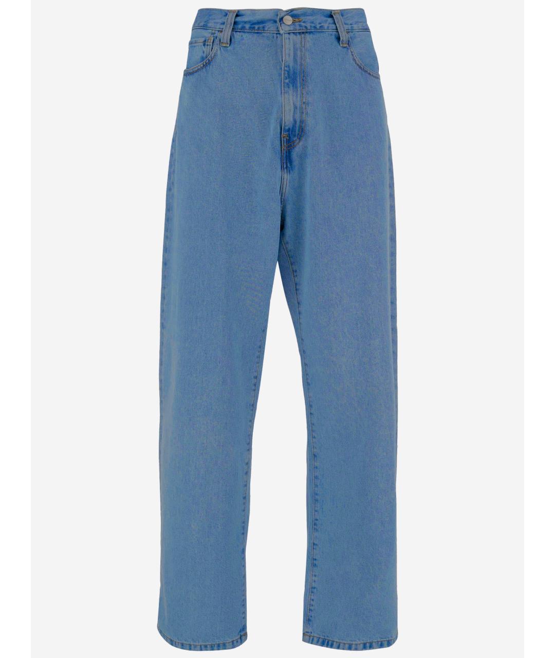 CARHARTT WIP Голубые хлопковые прямые джинсы, фото 4