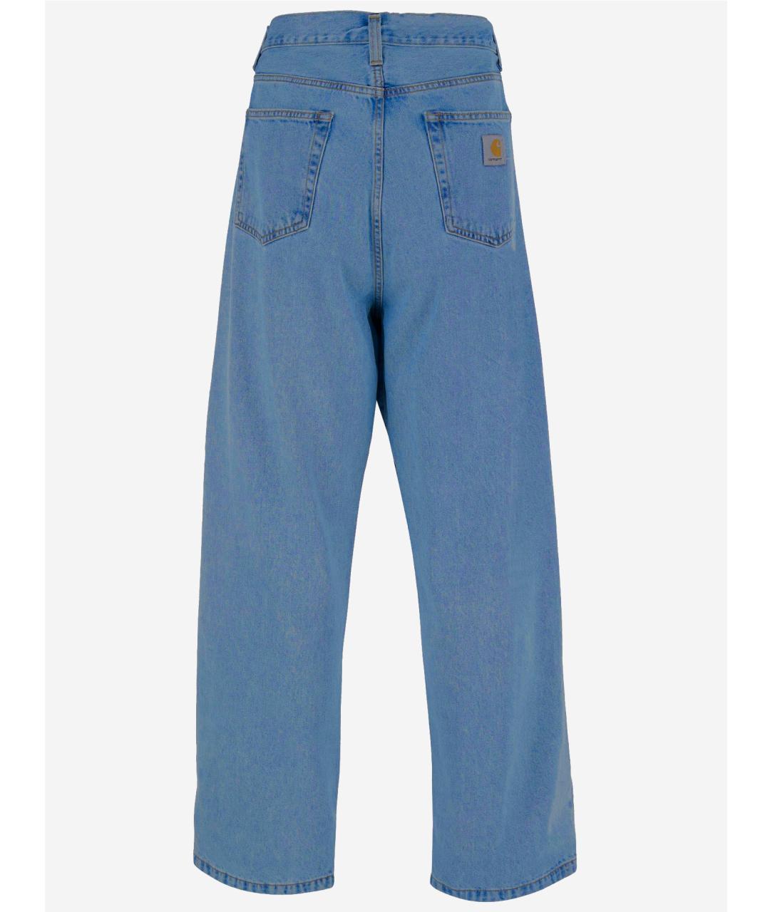 CARHARTT WIP Голубые хлопковые прямые джинсы, фото 2