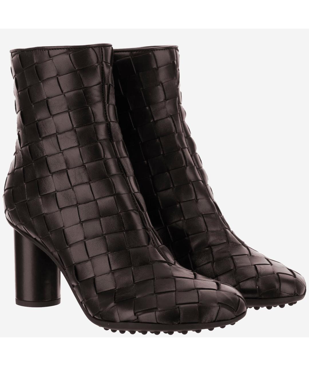 BOTTEGA VENETA Коричневые кожаные ботильоны, фото 2