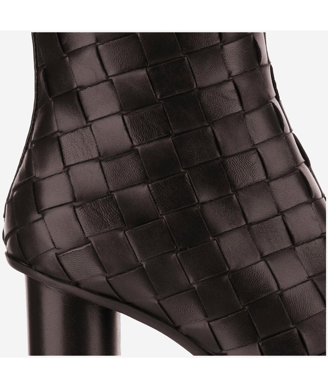 BOTTEGA VENETA Коричневые кожаные ботильоны, фото 4