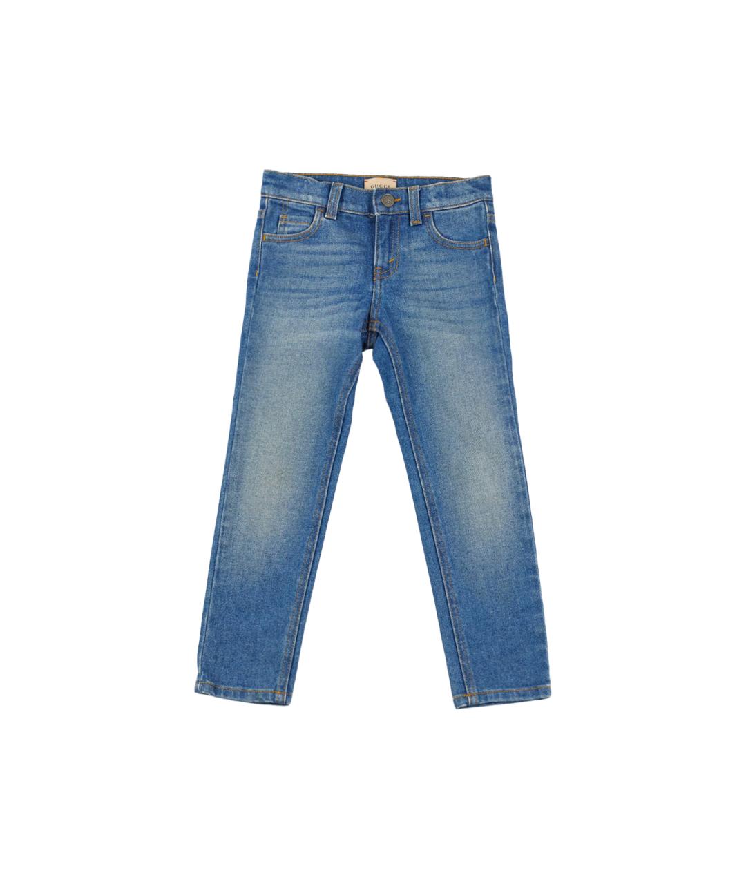 GUCCI Голубые хлопковые детские джинсы, фото 1