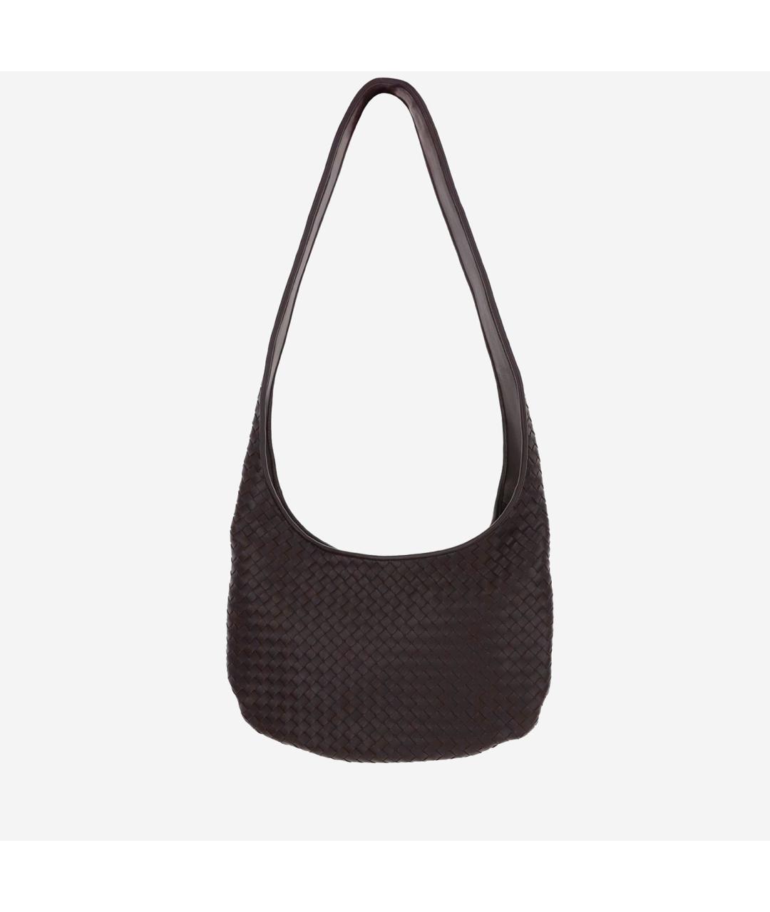 BOTTEGA VENETA Коричневая кожаная сумка на плечо, фото 4
