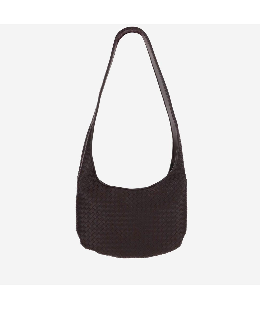 BOTTEGA VENETA Коричневая кожаная сумка на плечо, фото 2