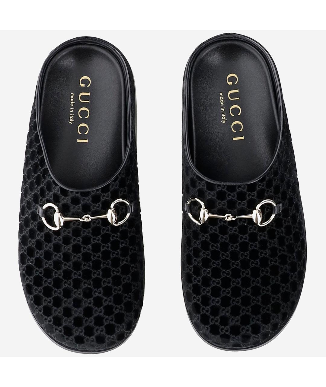 GUCCI Черные текстильные сабо, фото 2