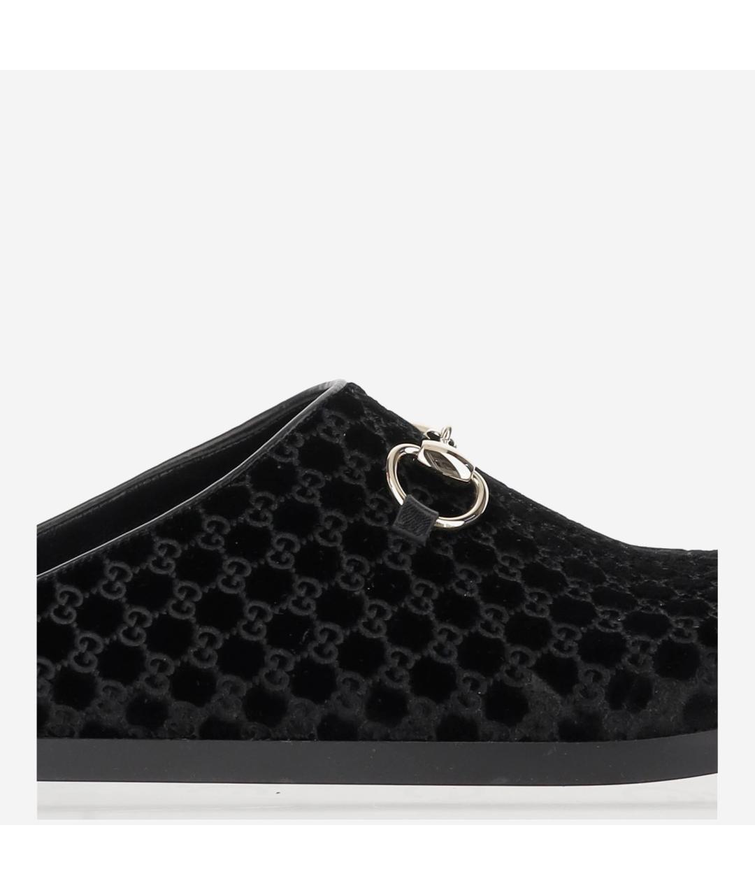 GUCCI Черные текстильные сабо, фото 4