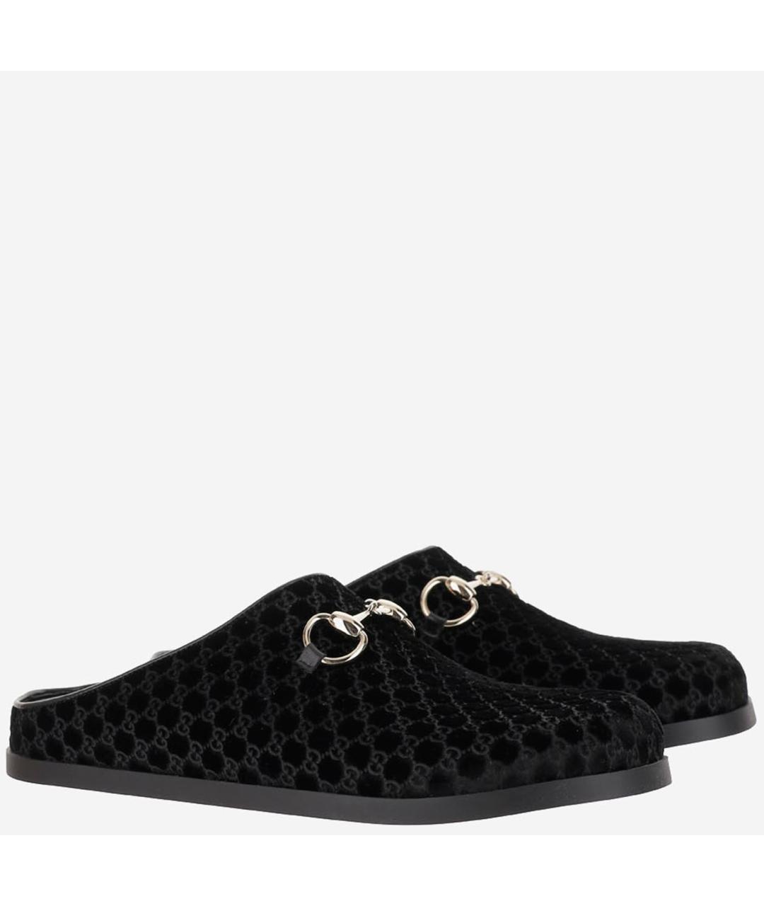 GUCCI Черные текстильные сабо, фото 5