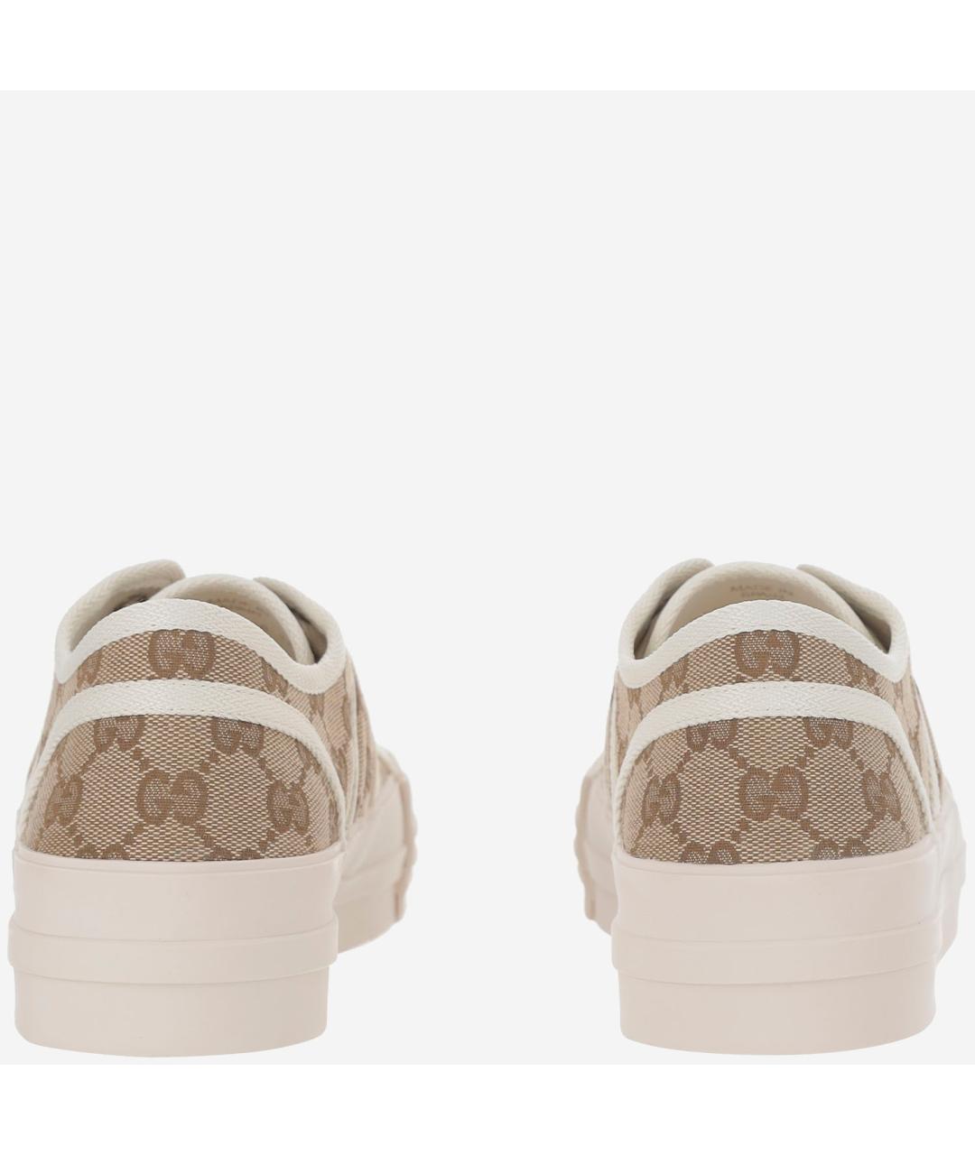 GUCCI Бежевые синтетические кеды, фото 4