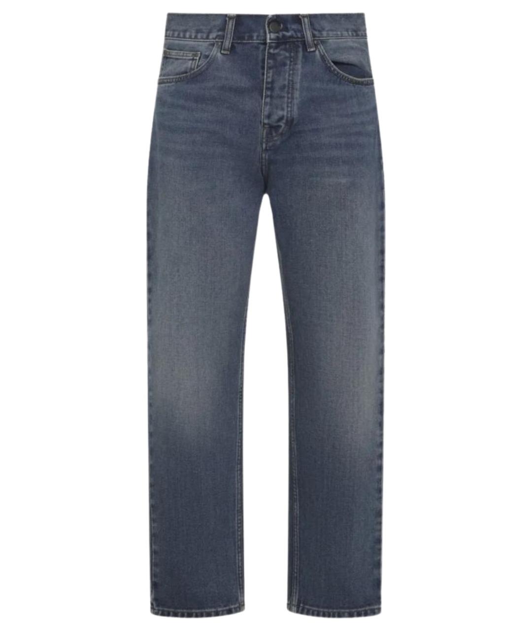 CARHARTT WIP Голубые хлопковые прямые джинсы, фото 1