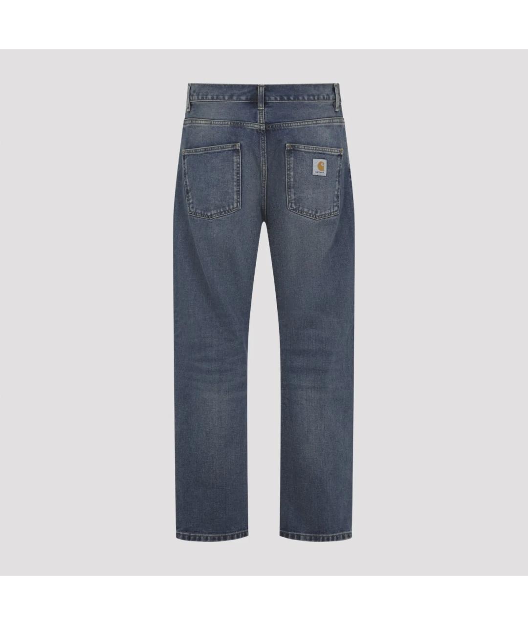 CARHARTT WIP Голубые хлопковые прямые джинсы, фото 2
