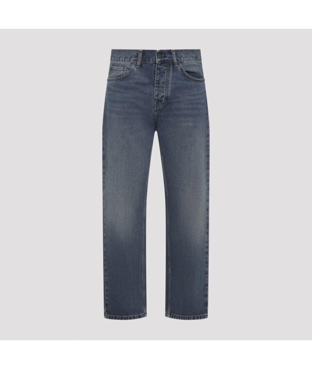 CARHARTT WIP Голубые хлопковые прямые джинсы, фото 4