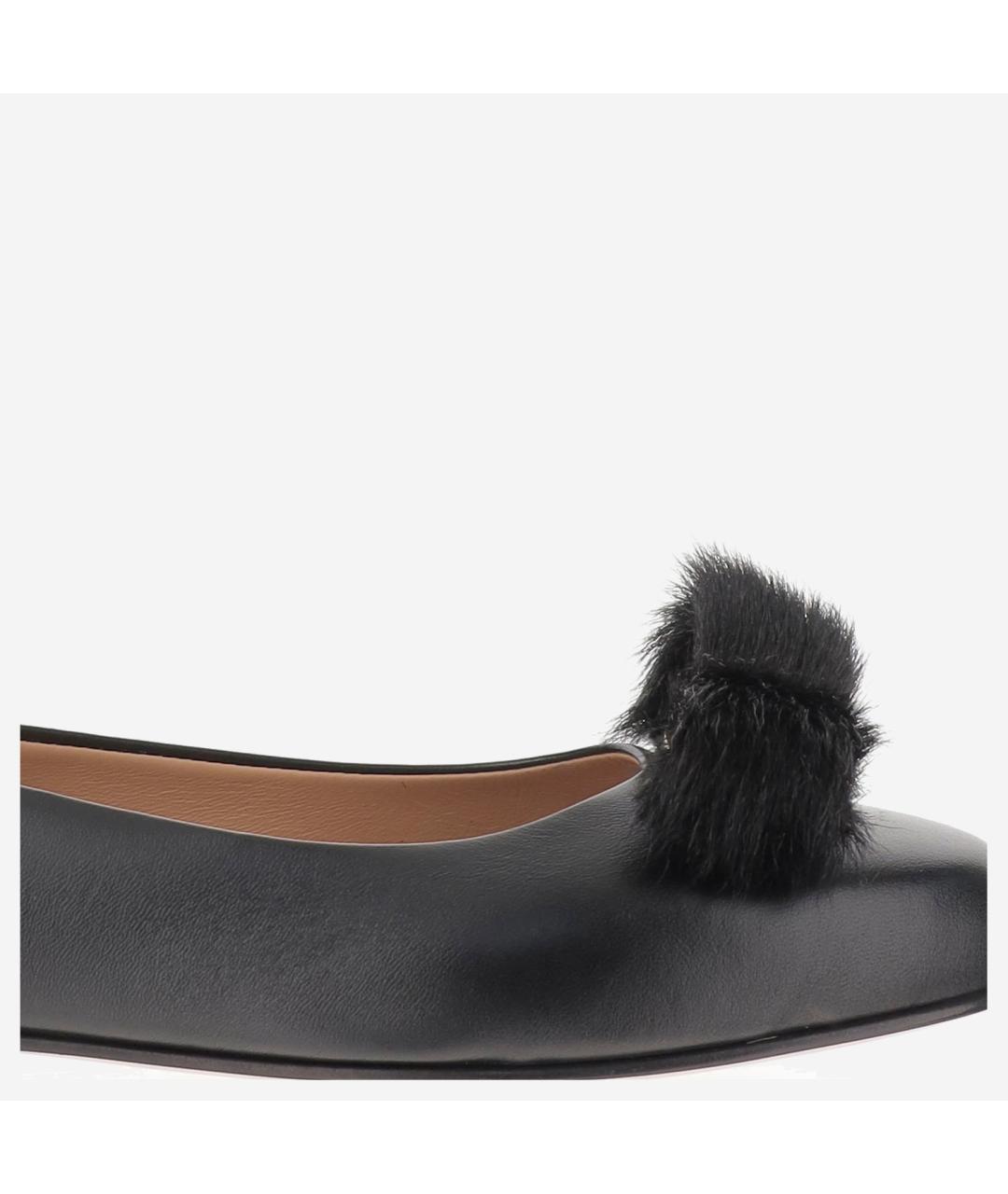 FERRAGAMO Черные кожаные балетки, фото 5