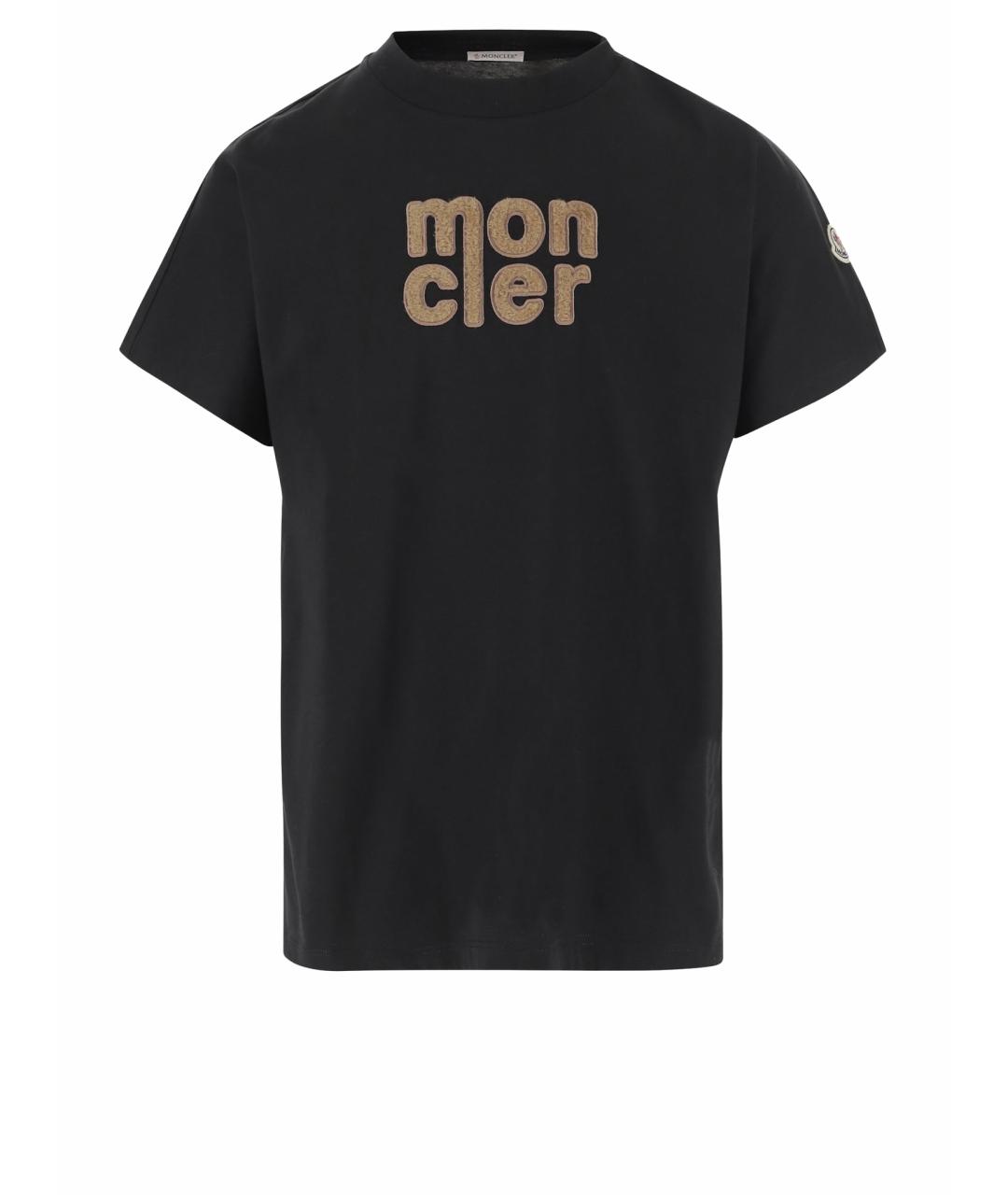 MONCLER Черная хлопковая футболка, фото 1