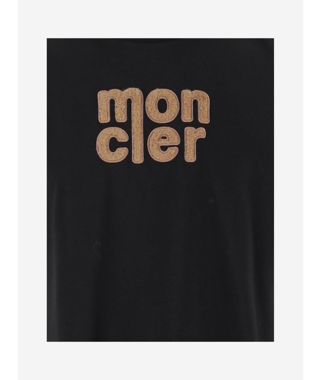 MONCLER Черная хлопковая футболка, фото 3