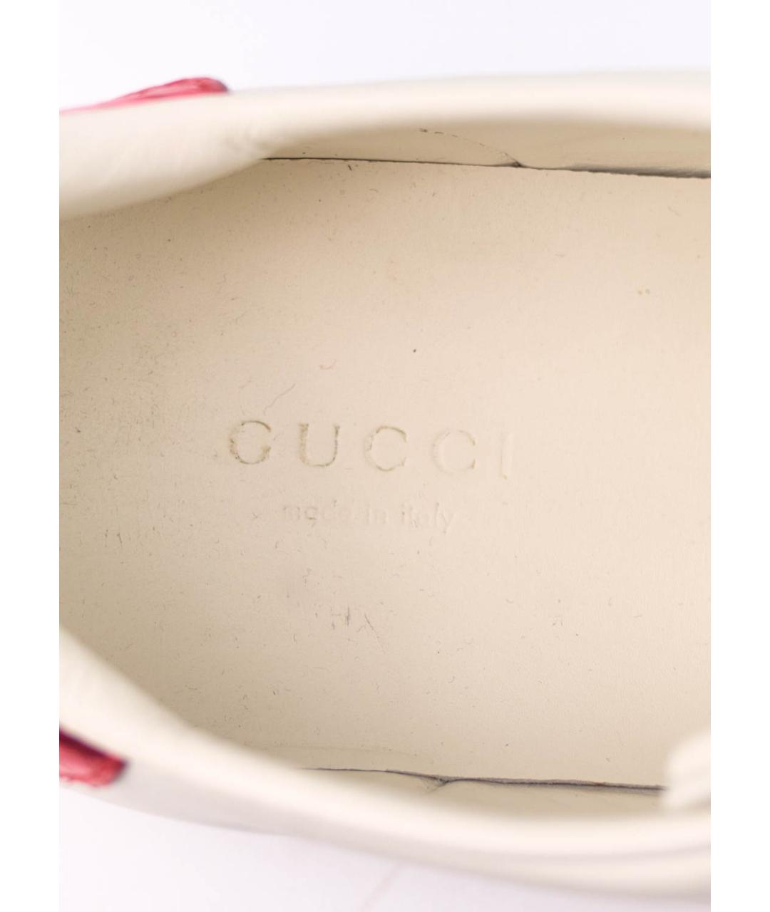 GUCCI Белые кожаные кеды, фото 3
