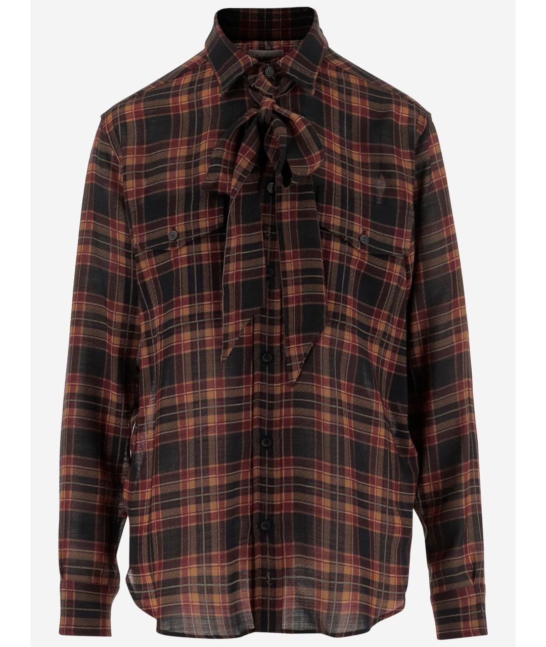 SAINT LAURENT Мульти шерстяная рубашка, фото 4