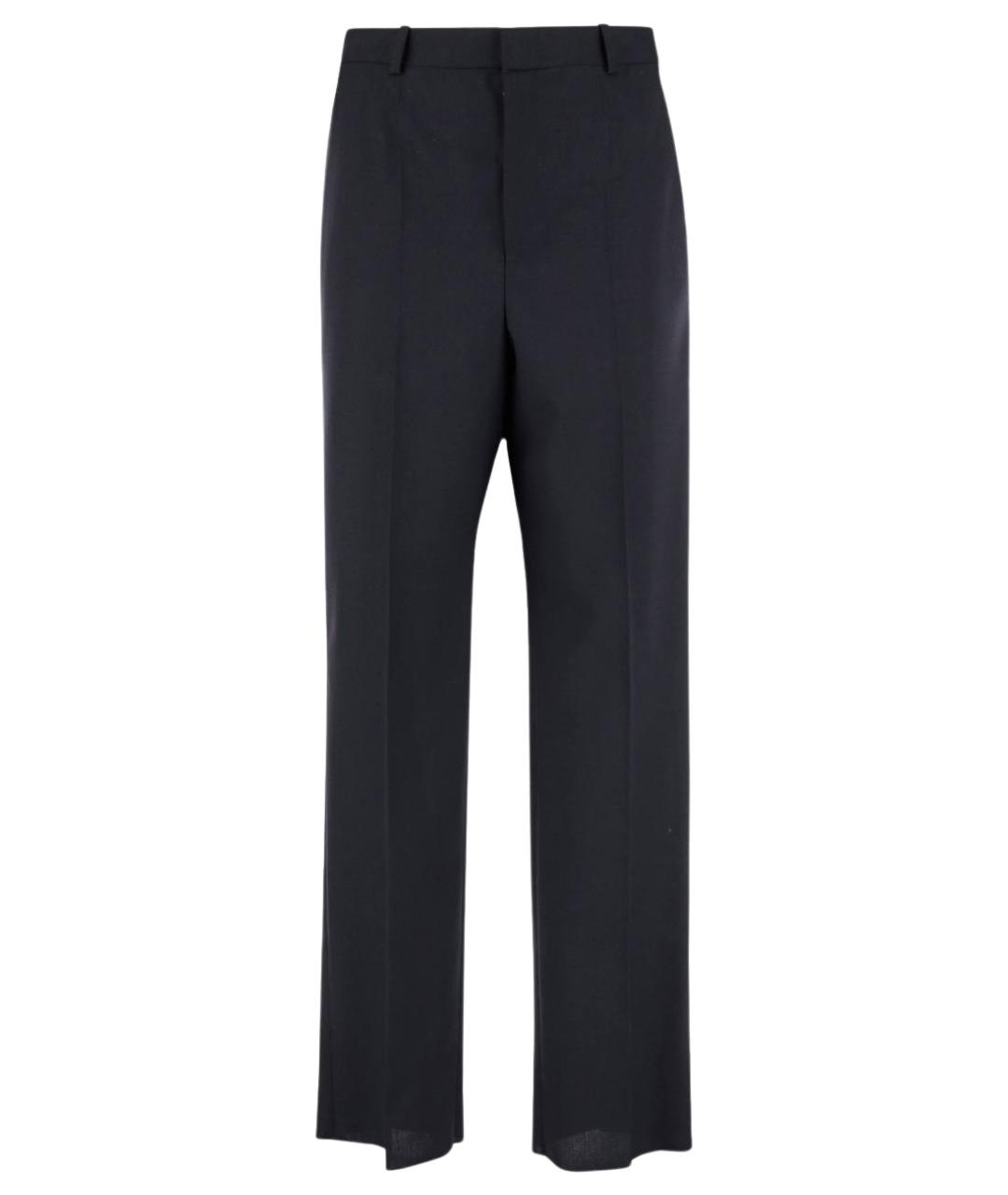 SAINT LAURENT Темно-синие шерстяные классические брюки, фото 1