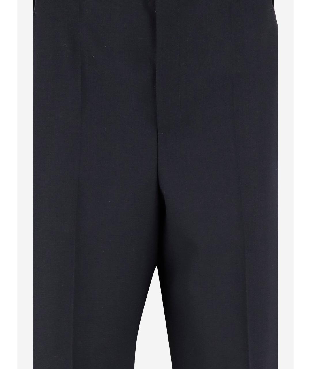 SAINT LAURENT Темно-синие шерстяные классические брюки, фото 3