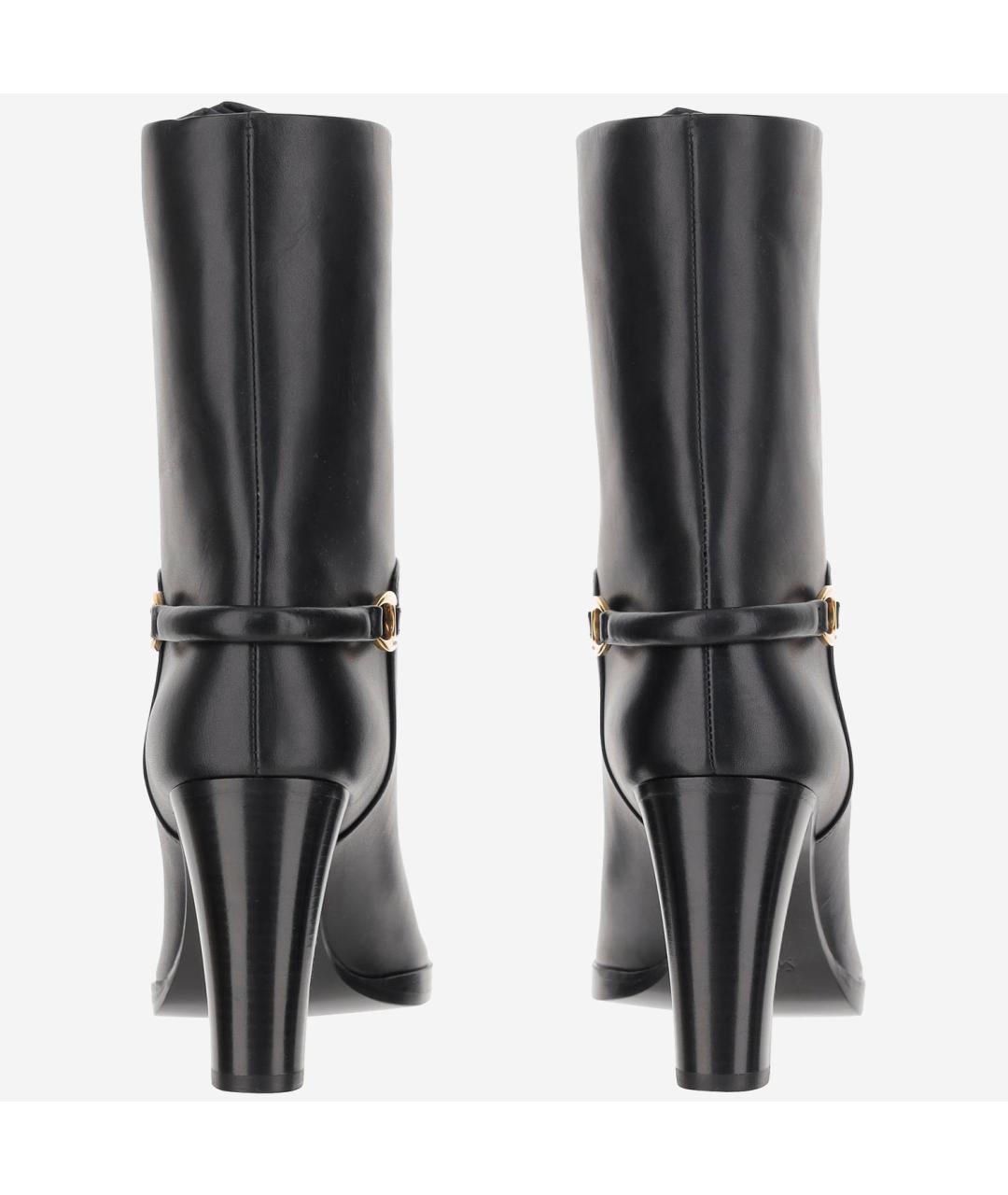 SAINT LAURENT Черные кожаные ботильоны, фото 3