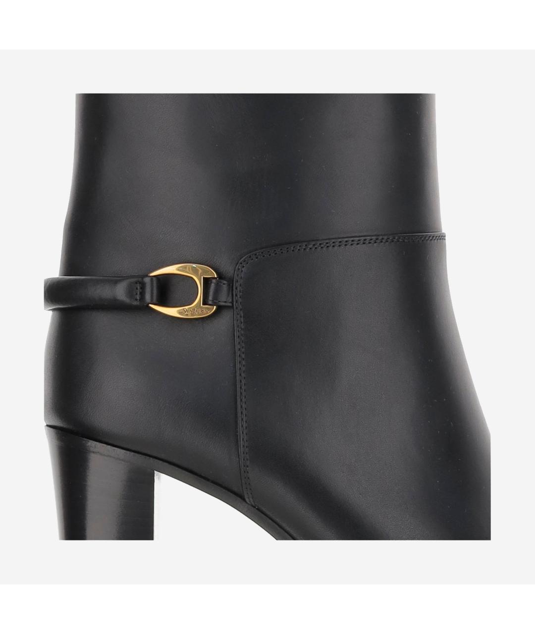 SAINT LAURENT Черные кожаные ботильоны, фото 4