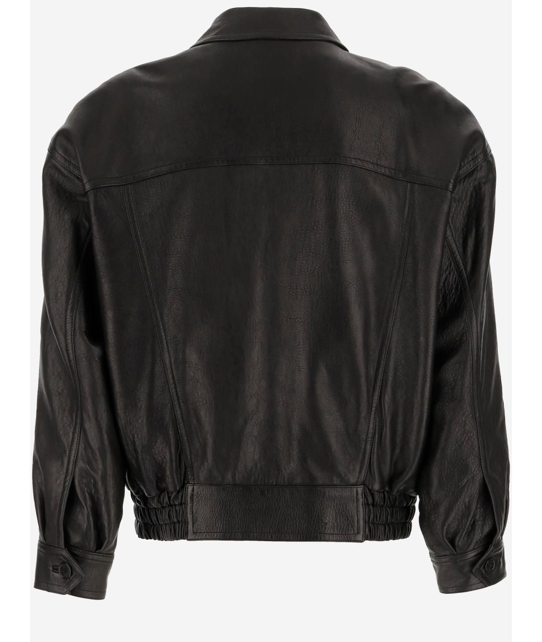 SAINT LAURENT Черная кожаная куртка, фото 2