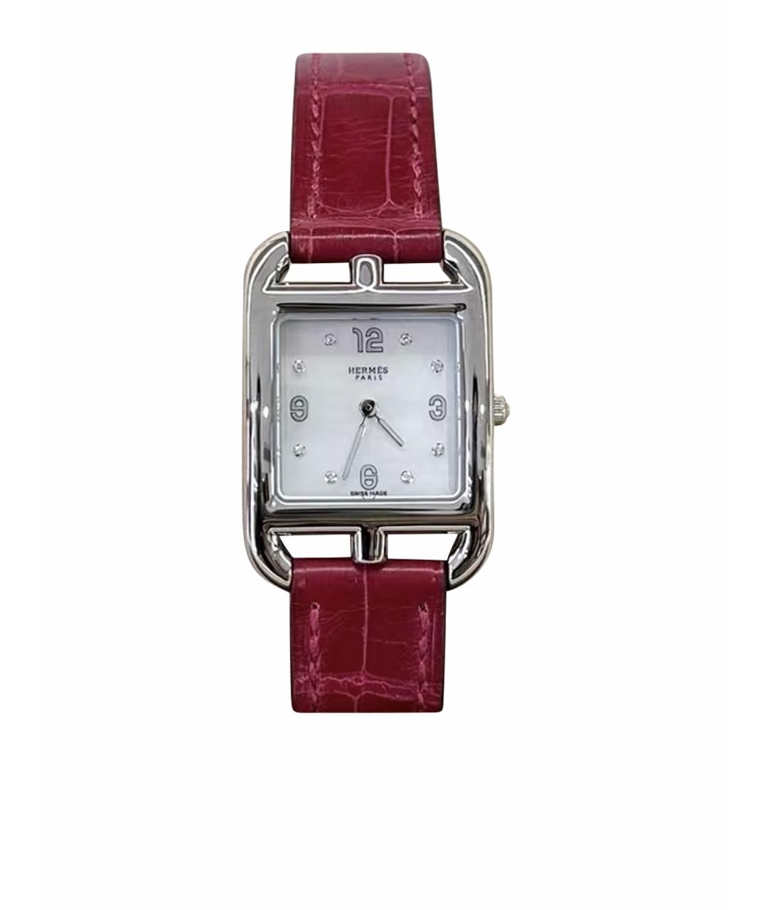 HERMES Розовые кожаные часы, фото 1