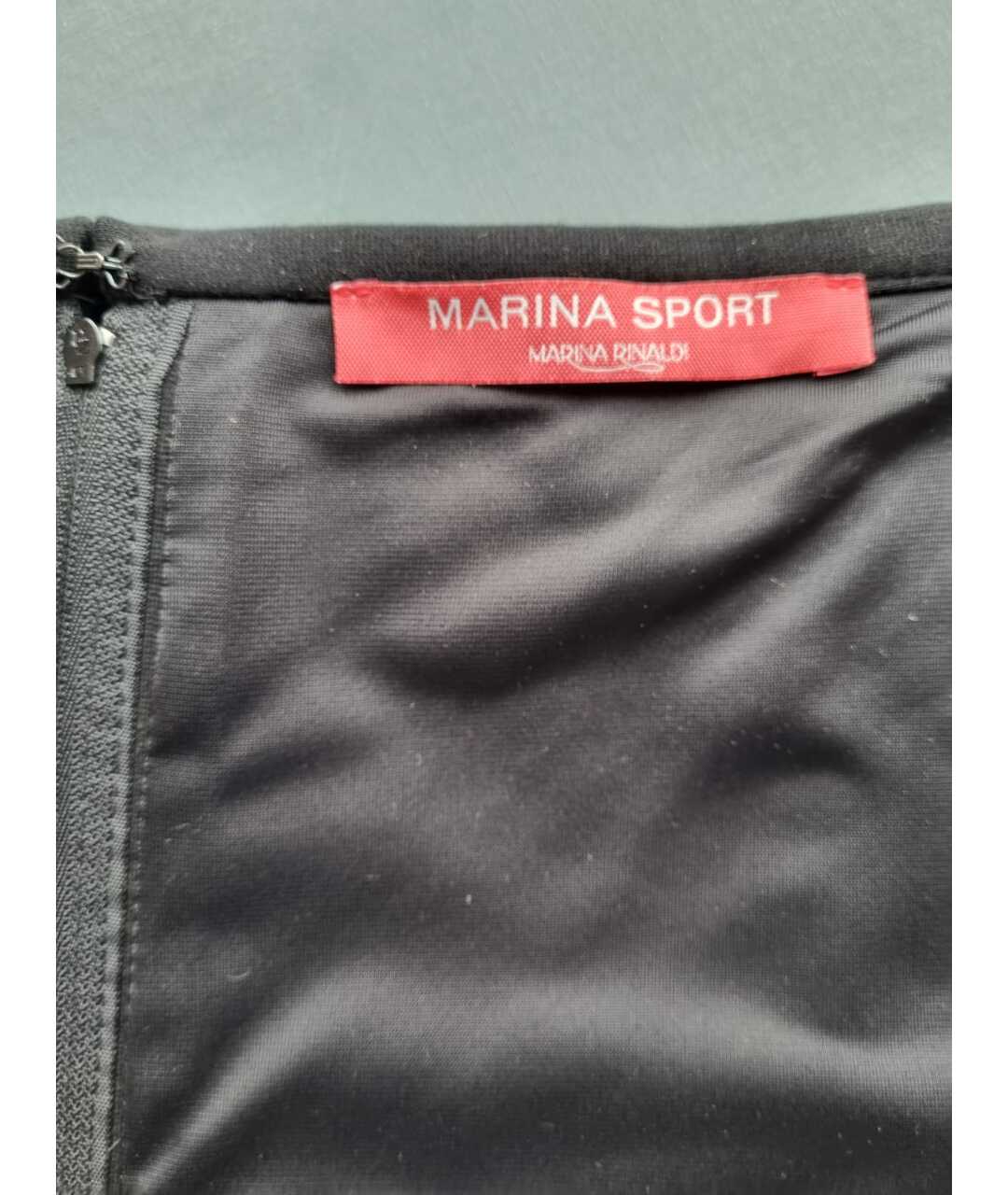 MARINA RINALDI Черная полиэстеровая юбка миди, фото 8