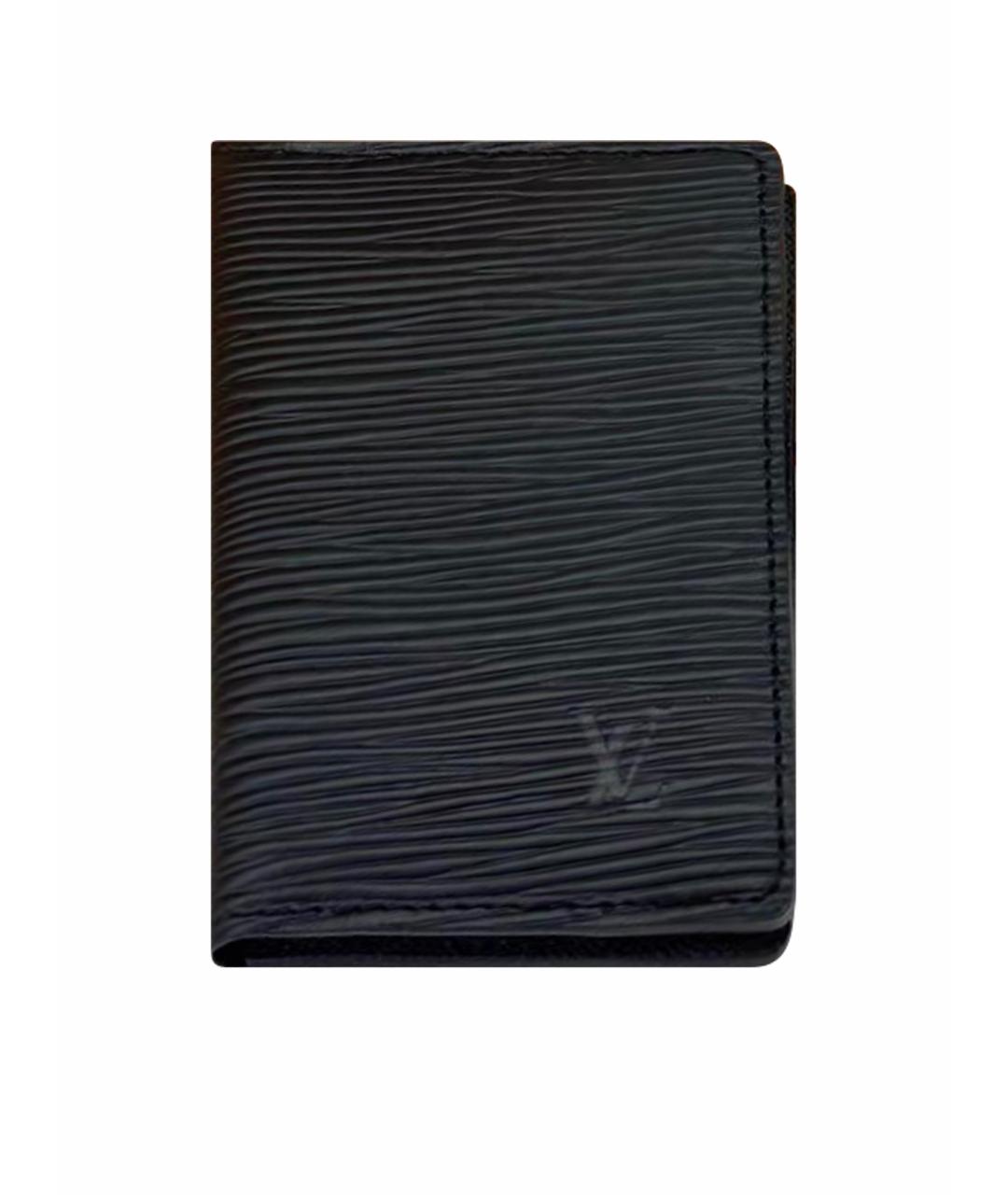 LOUIS VUITTON Черный кожаный кардхолдер, фото 1