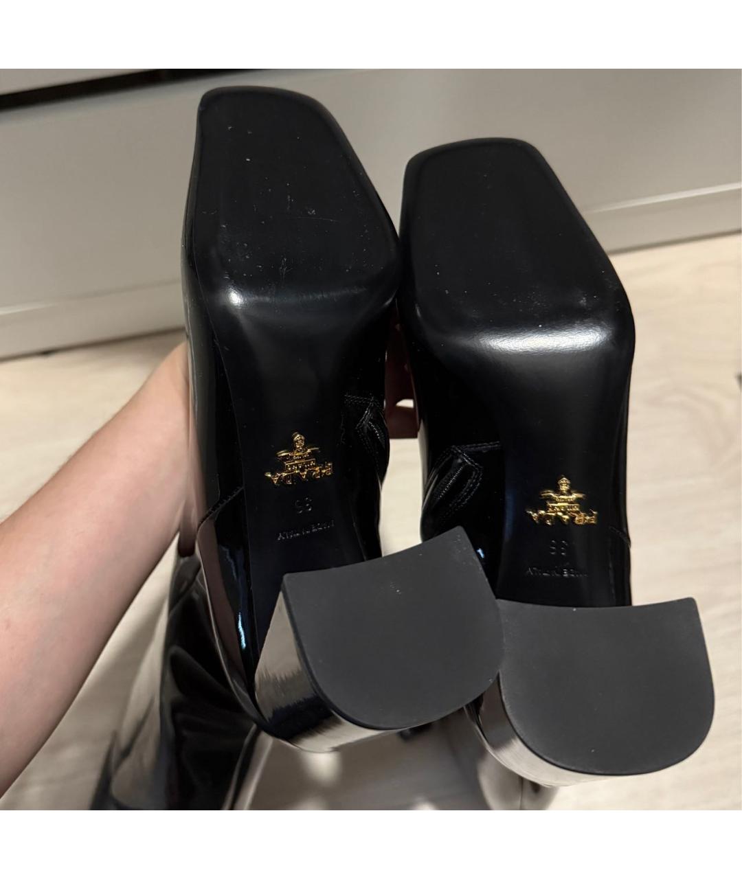 PRADA Черные сапоги из лакированной кожи, фото 6
