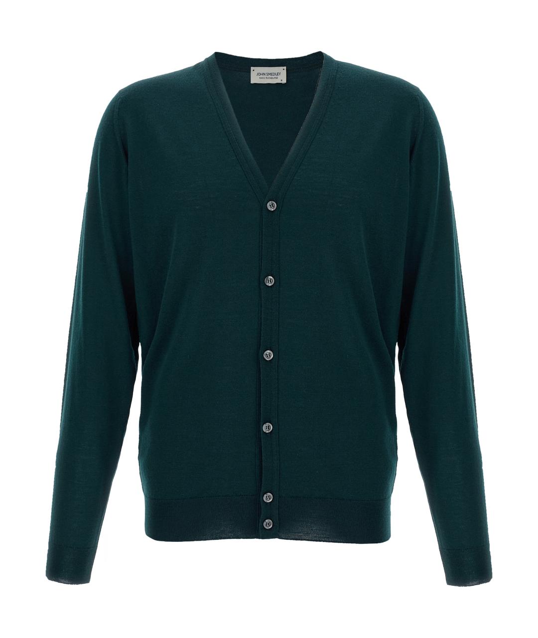 JOHN SMEDLEY Зеленый шерстяной кардиган, фото 1