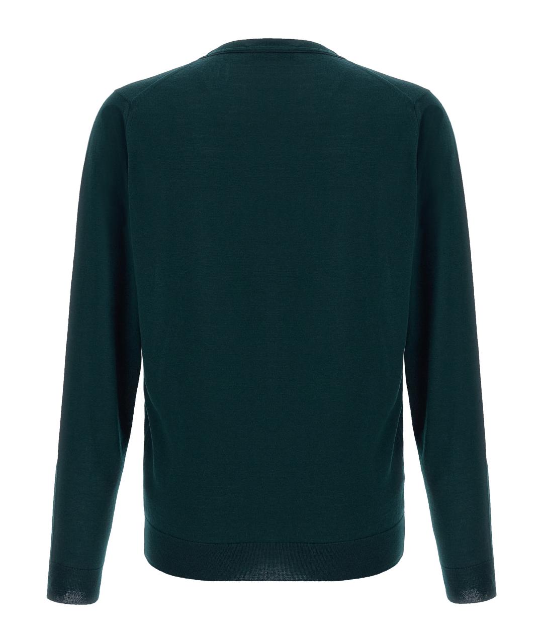 JOHN SMEDLEY Зеленый шерстяной кардиган, фото 2