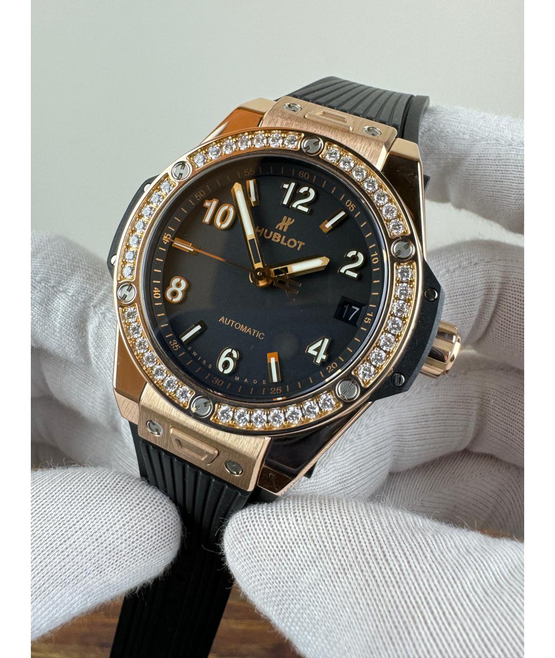HUBLOT Черные часы из розового золота, фото 2