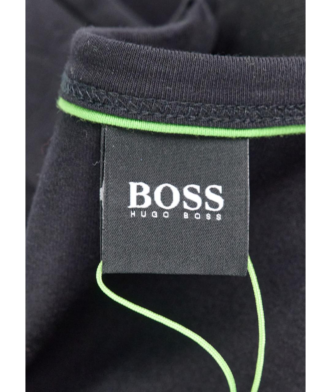 HUGO BOSS Черная хлопко-эластановая футболка, фото 3