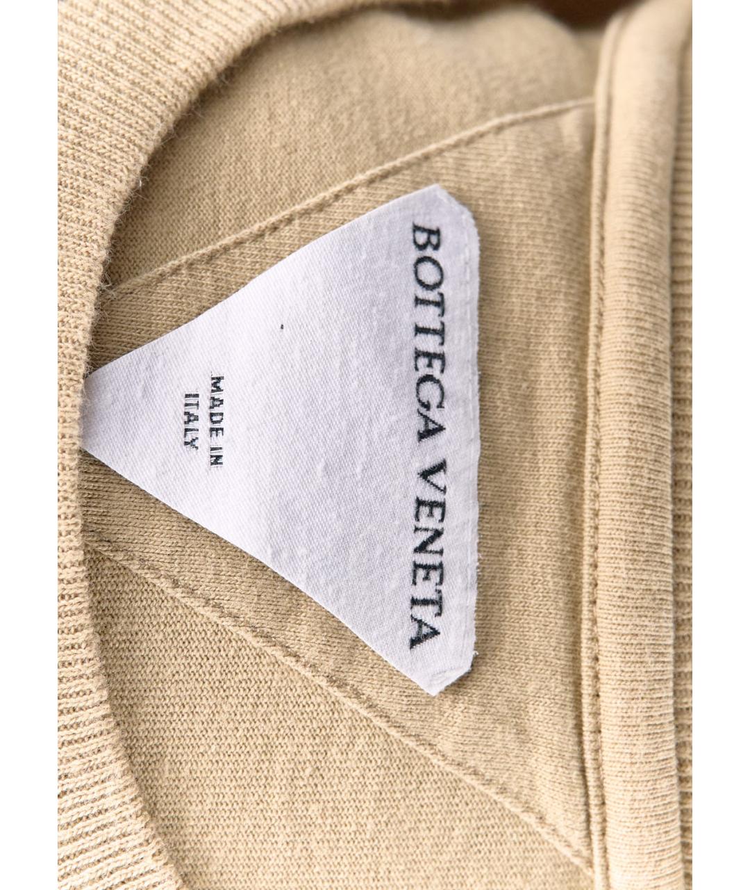BOTTEGA VENETA Бежевая хлопковая футболка, фото 3