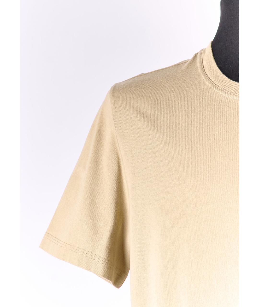 BOTTEGA VENETA Бежевая хлопковая футболка, фото 5