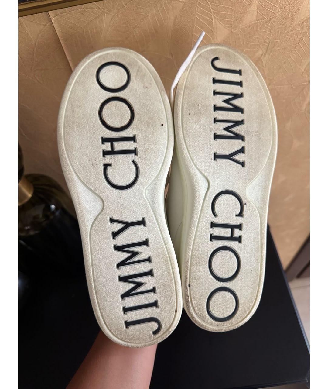 JIMMY CHOO Белые кожаные кеды, фото 5