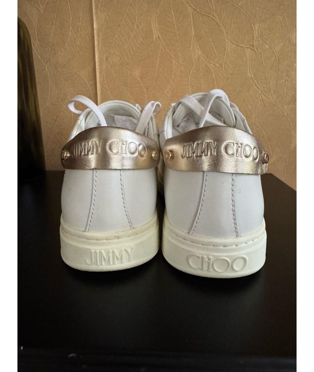 JIMMY CHOO Белые кожаные кеды, фото 4