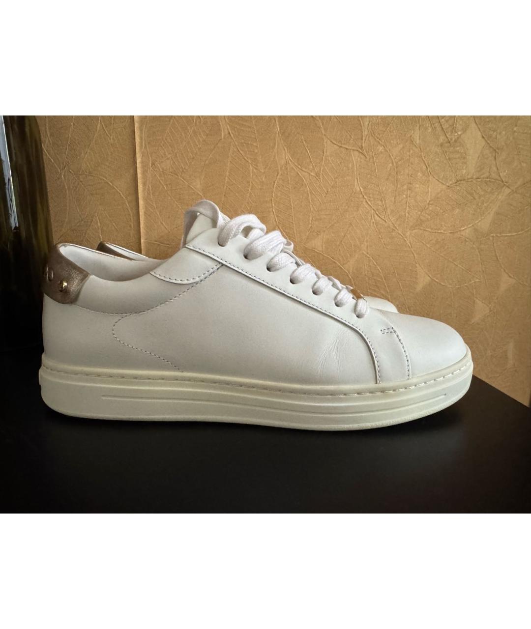 JIMMY CHOO Белые кожаные кеды, фото 6