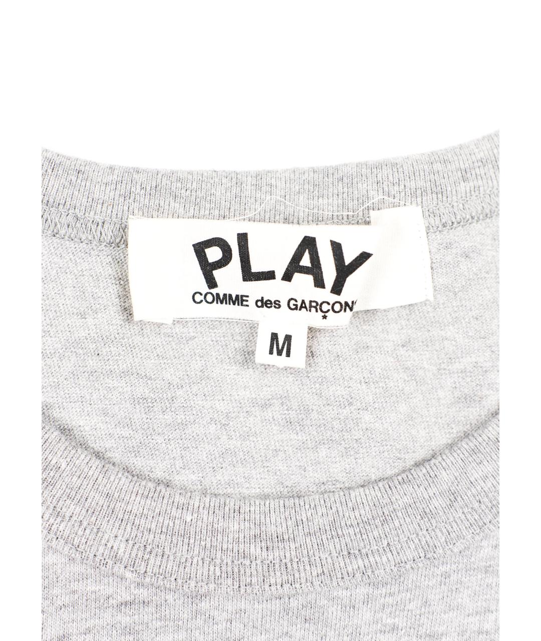 COMME DES GARÇONS PLAY Серая хлопковая футболка, фото 3