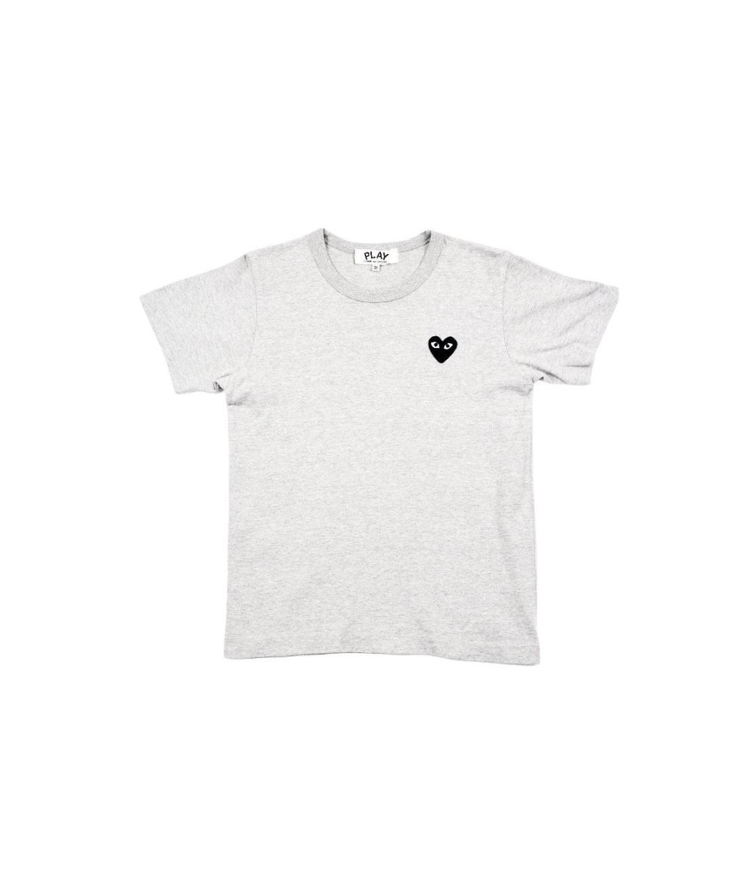 COMME DES GARÇONS PLAY Серая хлопковая футболка, фото 1