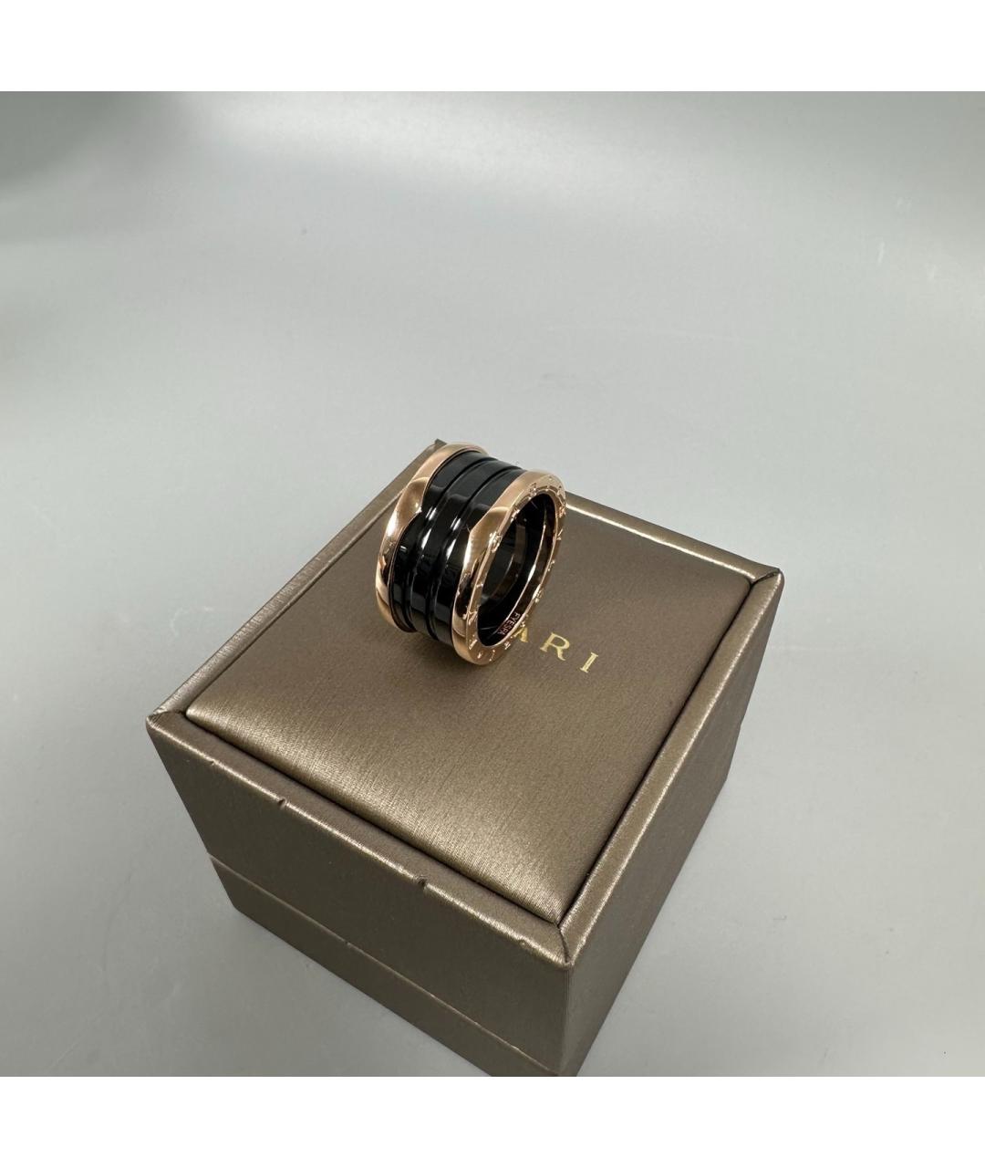 BVLGARI Черное кольцо из розового золота, фото 3