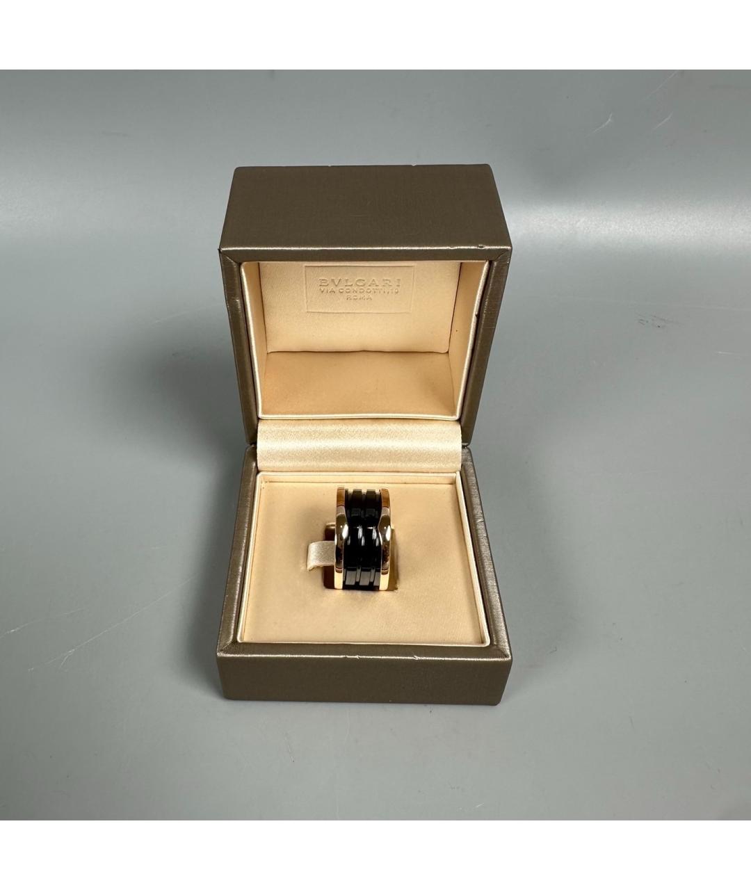 BVLGARI Черное кольцо из розового золота, фото 4