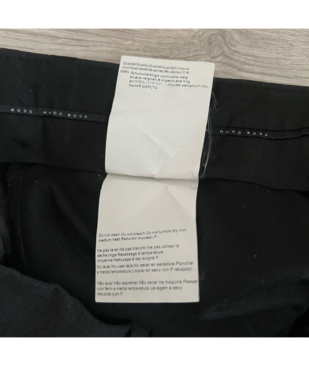 HUGO BOSS Черные шерстяные классические брюки, фото 6