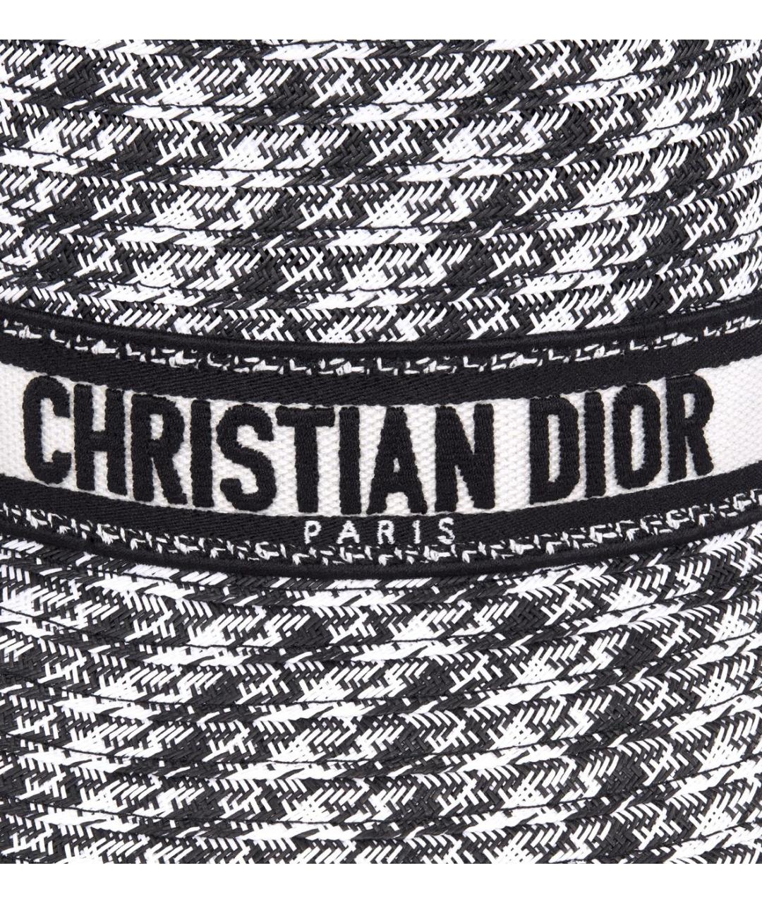 CHRISTIAN DIOR Черная соломенная шляпа, фото 4