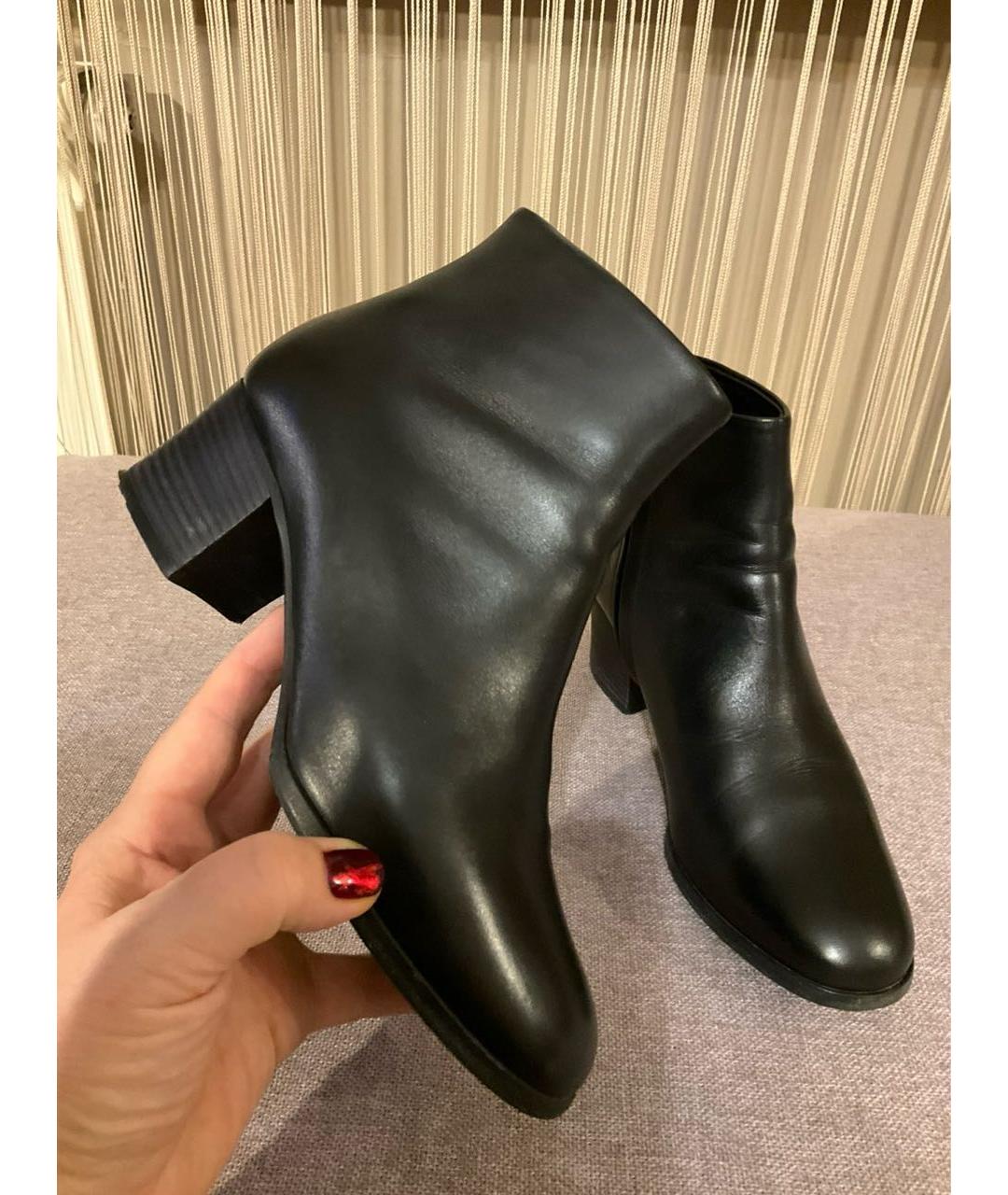 CHANEL Черные кожаные полусапоги, фото 4