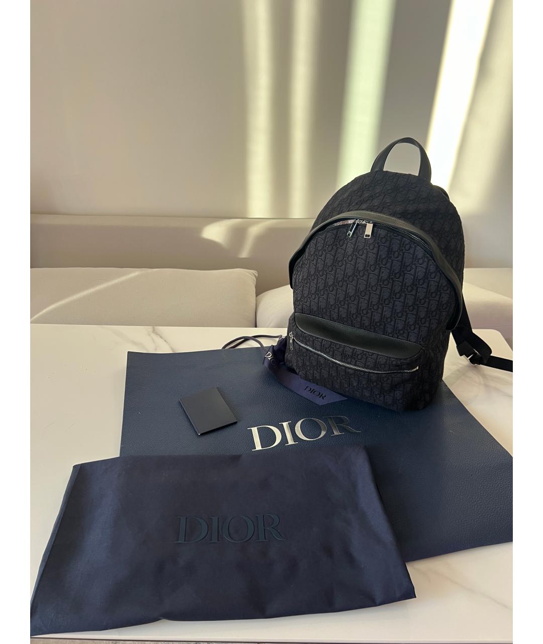 CHRISTIAN DIOR Черный жаккардовый рюкзак, фото 2