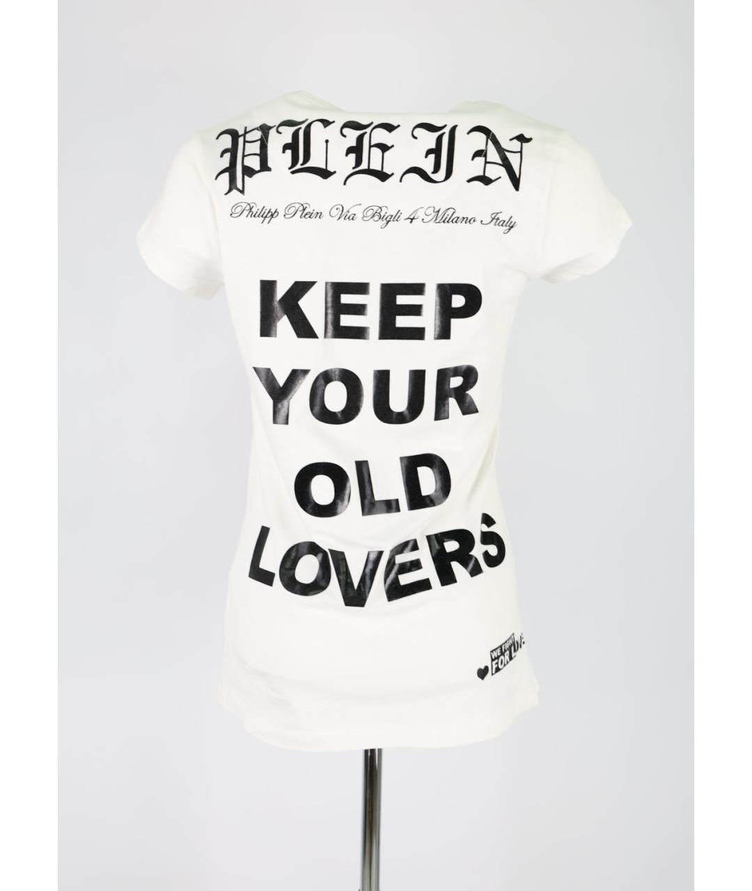 PHILIPP PLEIN Белая хлопковая футболка, фото 2