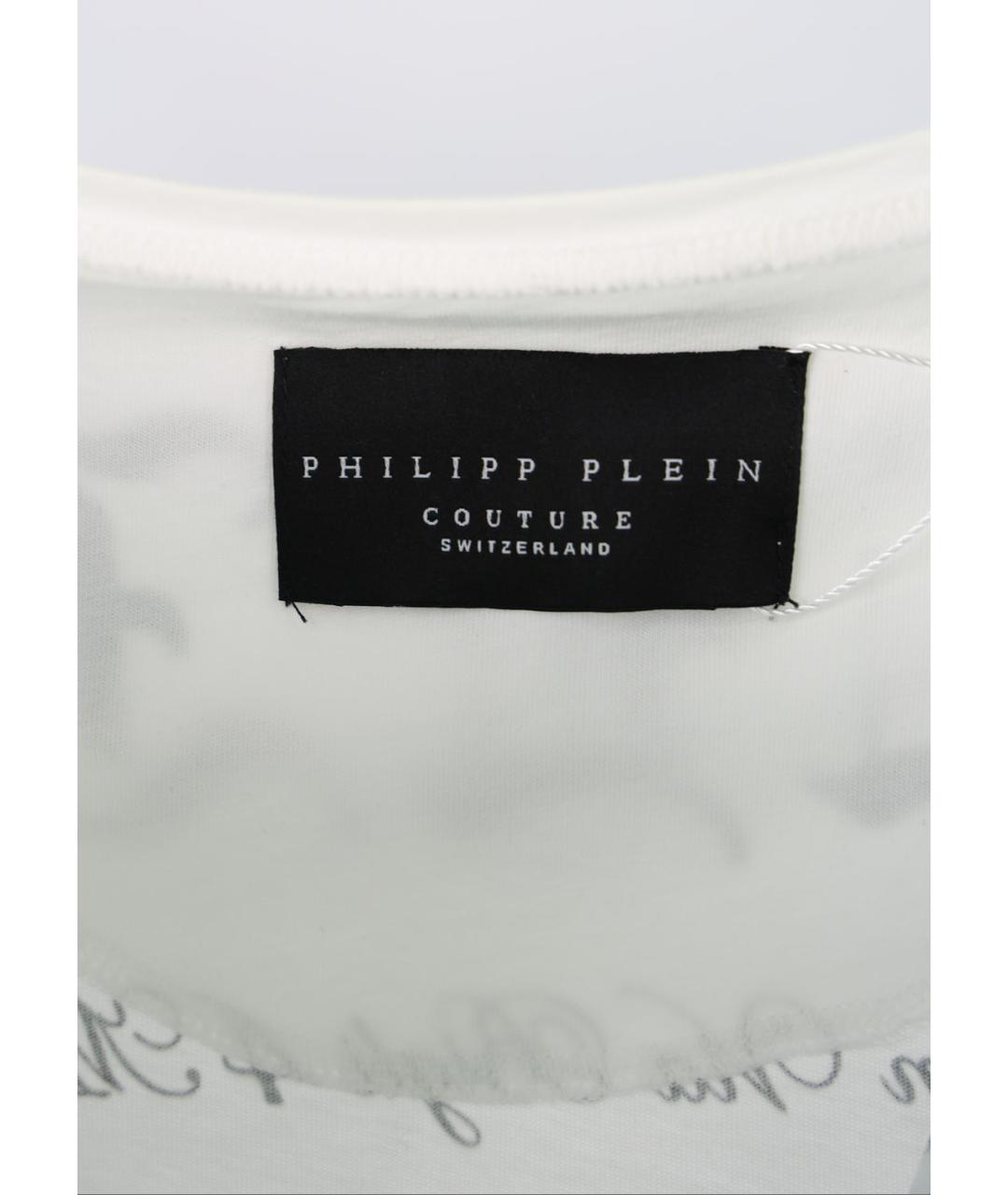 PHILIPP PLEIN Белая хлопковая футболка, фото 3